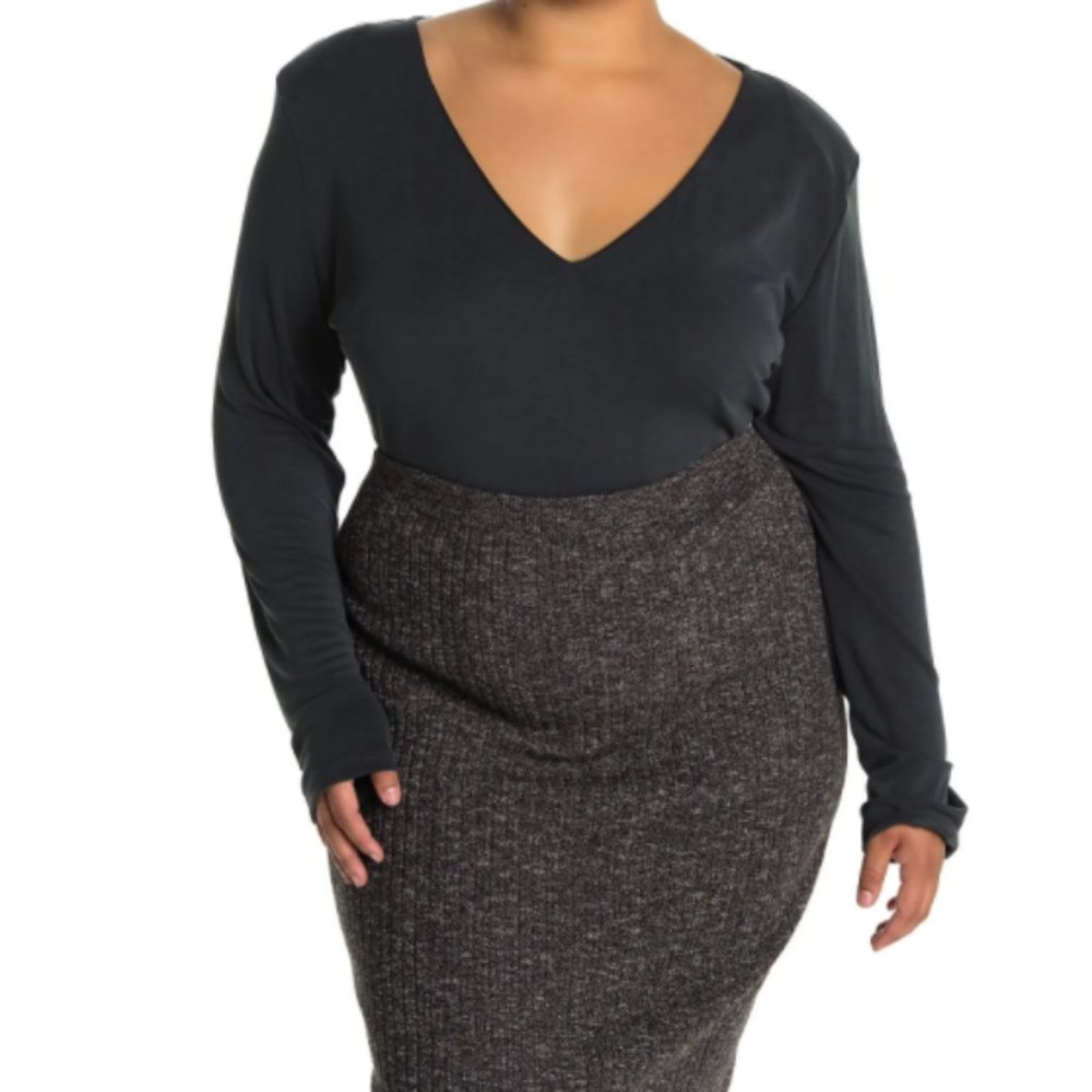 NWT One One Six Shoulder Pad Bodysuit in Dark Grey/Black